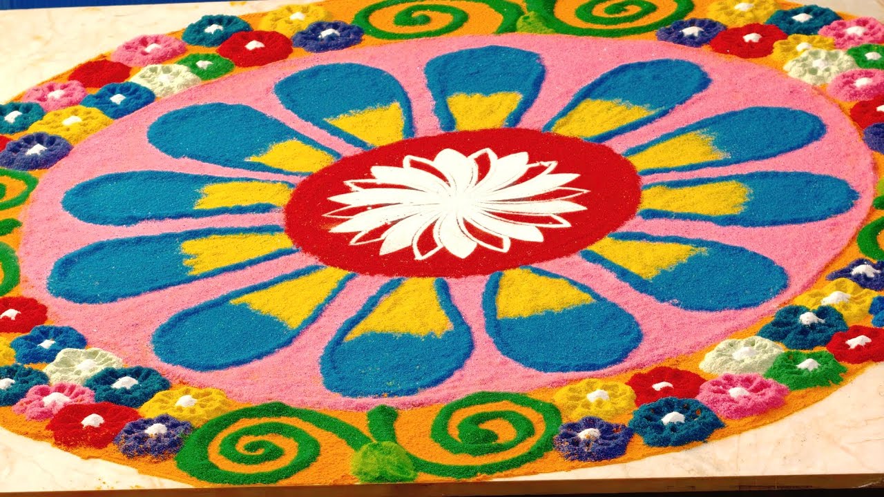 Simple and easy to make rangoli designs # aattrtive design festival combo rangoli designs 