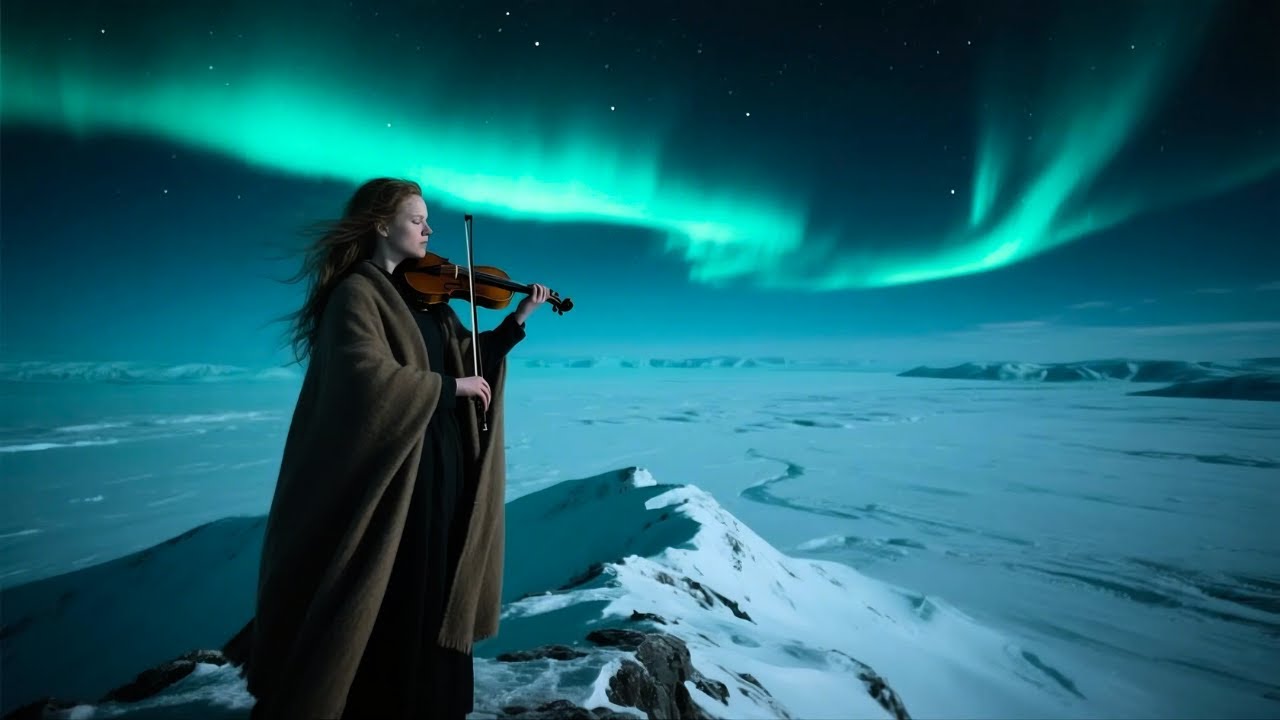 Quiet Your Overthinking Mind: 432Hz Piano & Violin for Deep Sleep & Anxiety &bull; 4K Northern Lights