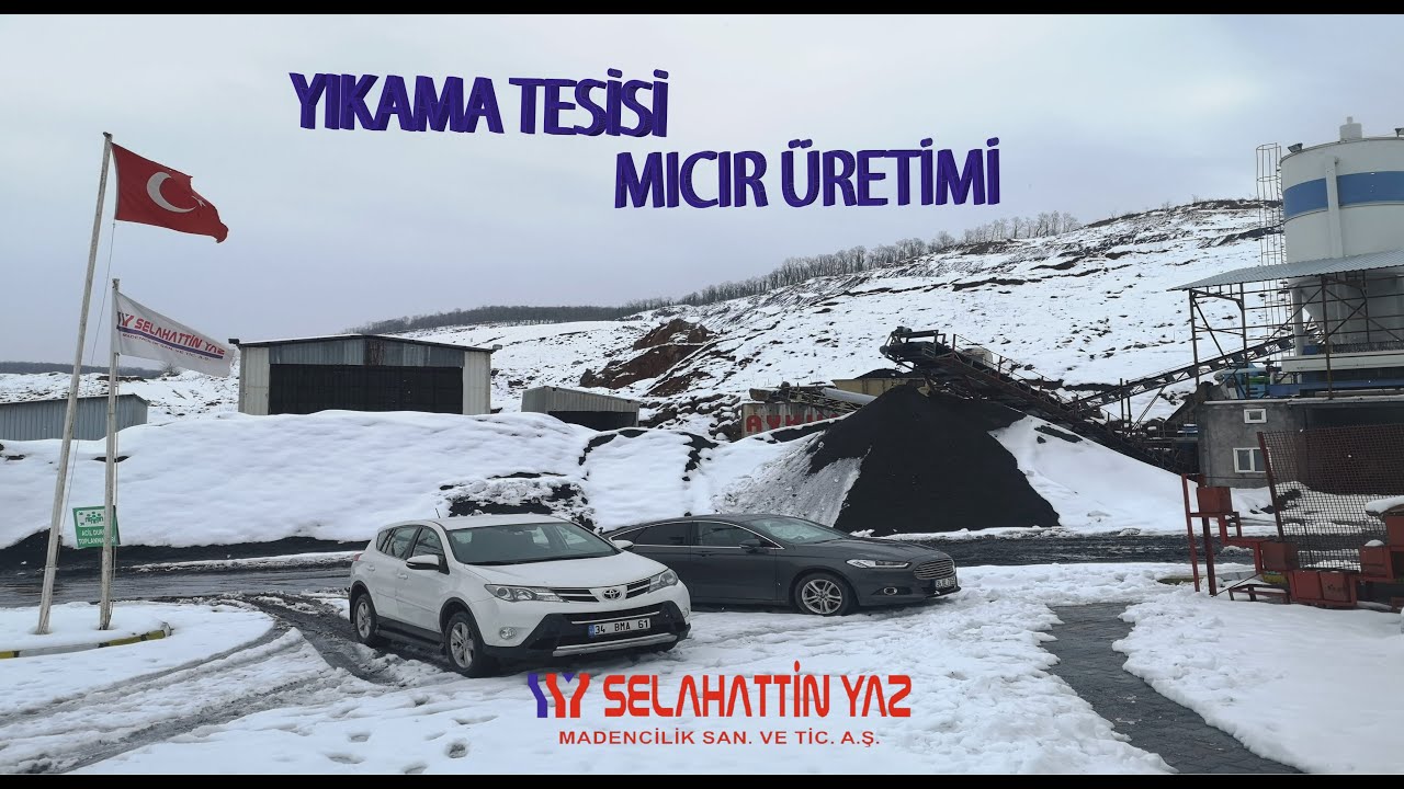 Taşocağın da kar yağışlı yıkanmış mıcır üretimi
