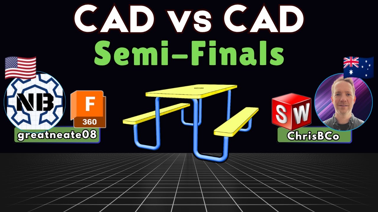 CAD Speedmodeling Tournament! - SEMI-FINALS Battle 1 - FUSION 360 vs SOLIDWORKS
