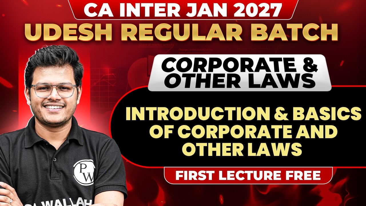CA Inter Corporate And Other Laws: Introduction and Basic of Law | CA Inter Revision | CA Chaitanya