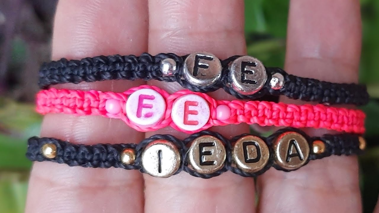 Pulseira de macramê personalizadas , fácil ,faça e venda muito... opção adulto