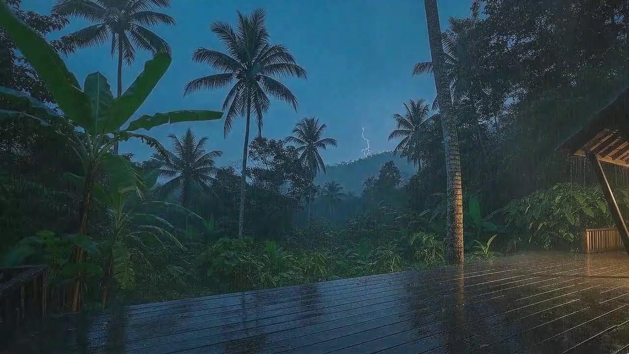 Sleep Faster with Soft Rainfall and Distant Storm at Cozy Cabin 🌧️