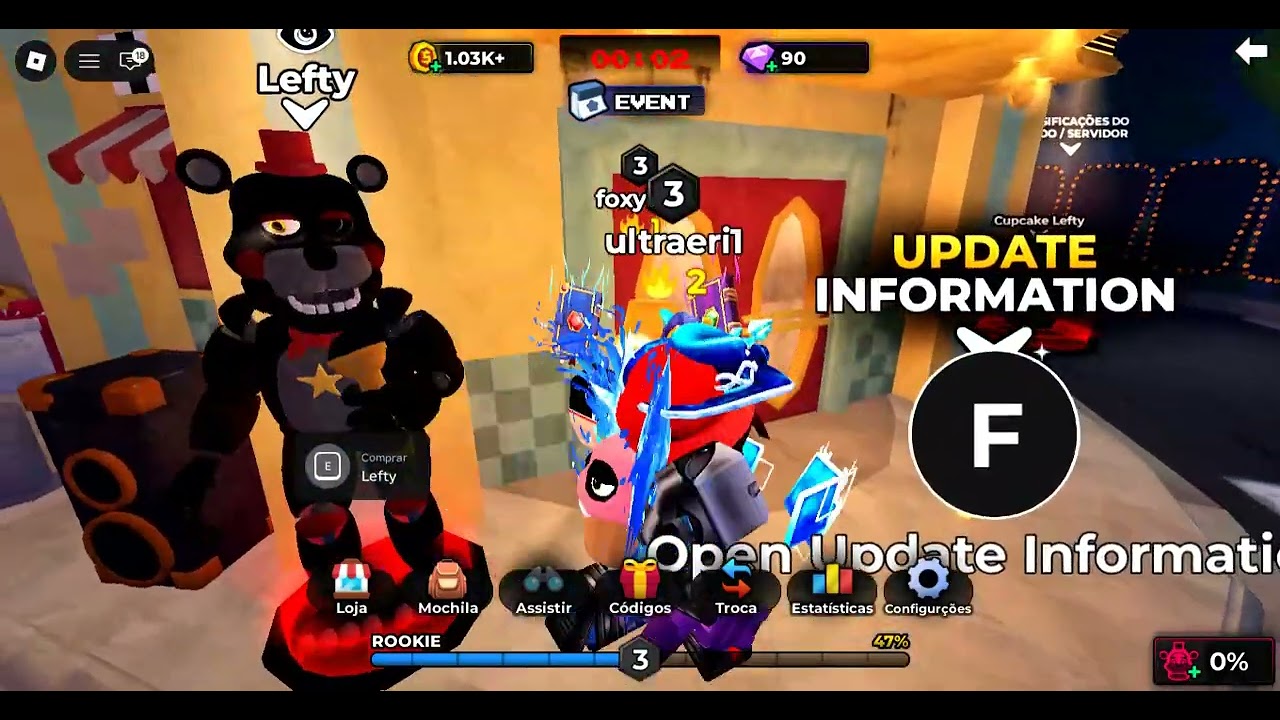 jogando noite animatronica