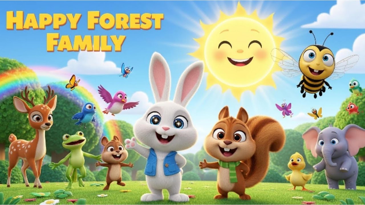 Happy Forest Family 🌞 | Forest Animals Song for Kids🌞 | #kidssongs  #nurseryrhymes @B2BunnyTale