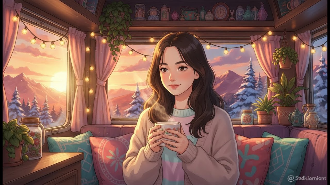 A Quiet Evening in a Cozy Mobile Home 🌿 | Living Alone With My Cat (Ghibli Style)