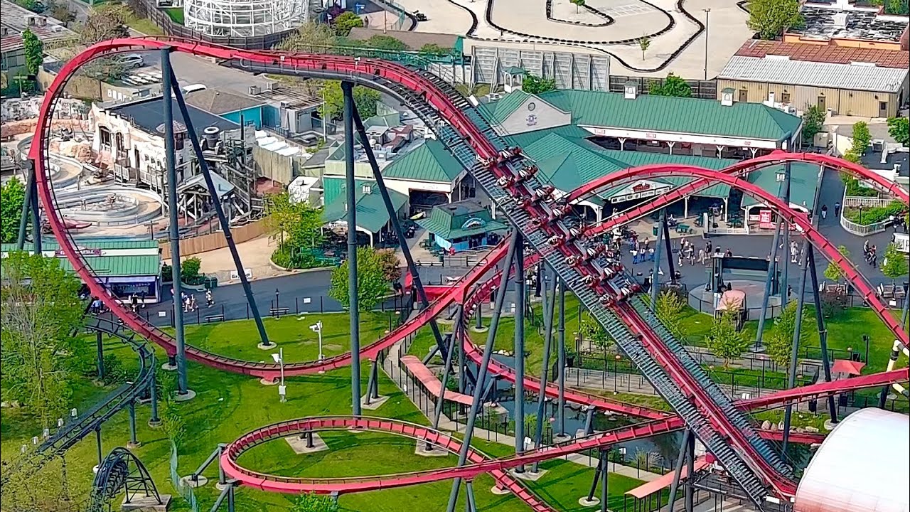 X-Flight Drone Footage 4K B&M Wing Coaster Six Flags Great America Gurnee, IL