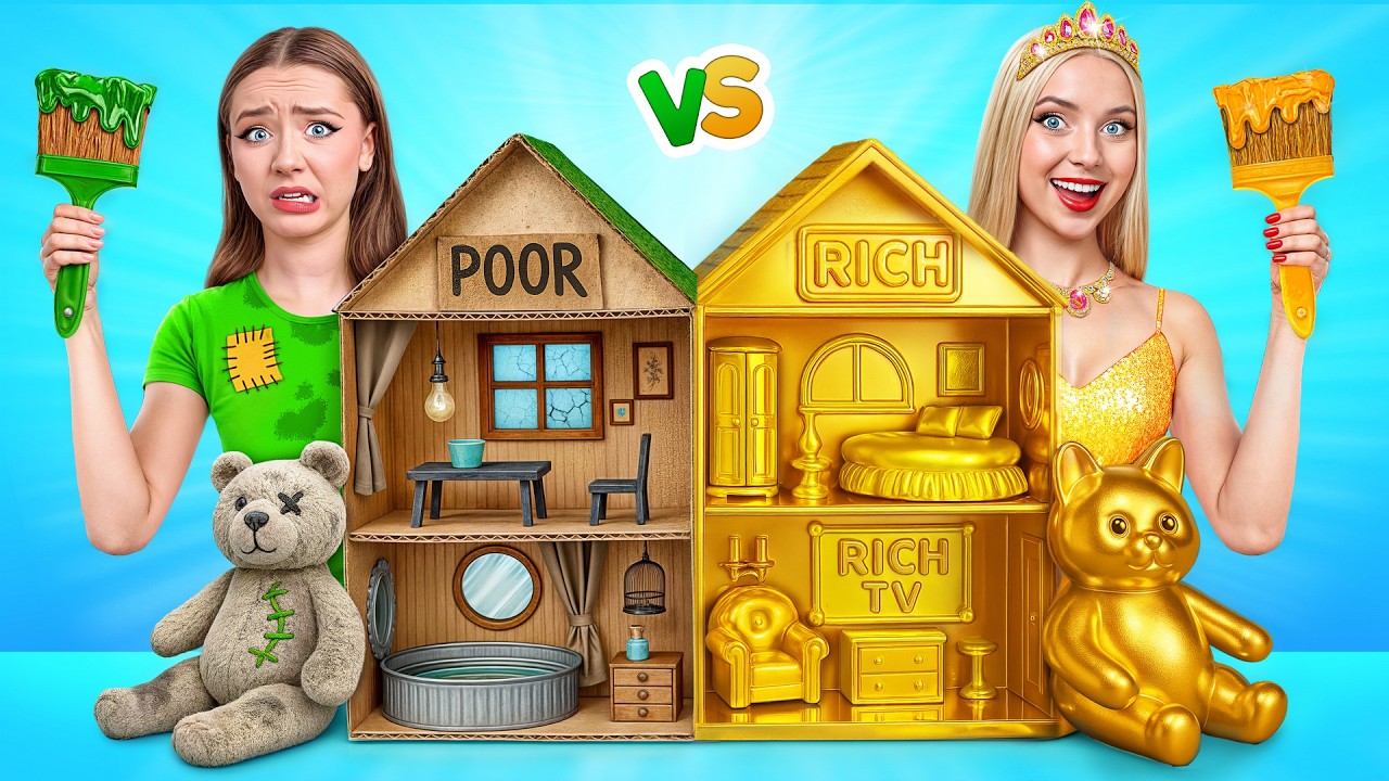 Дорогой vs Дешевый Кукольный Домик | Преображение Кукольного Домика от Multi DO Girls