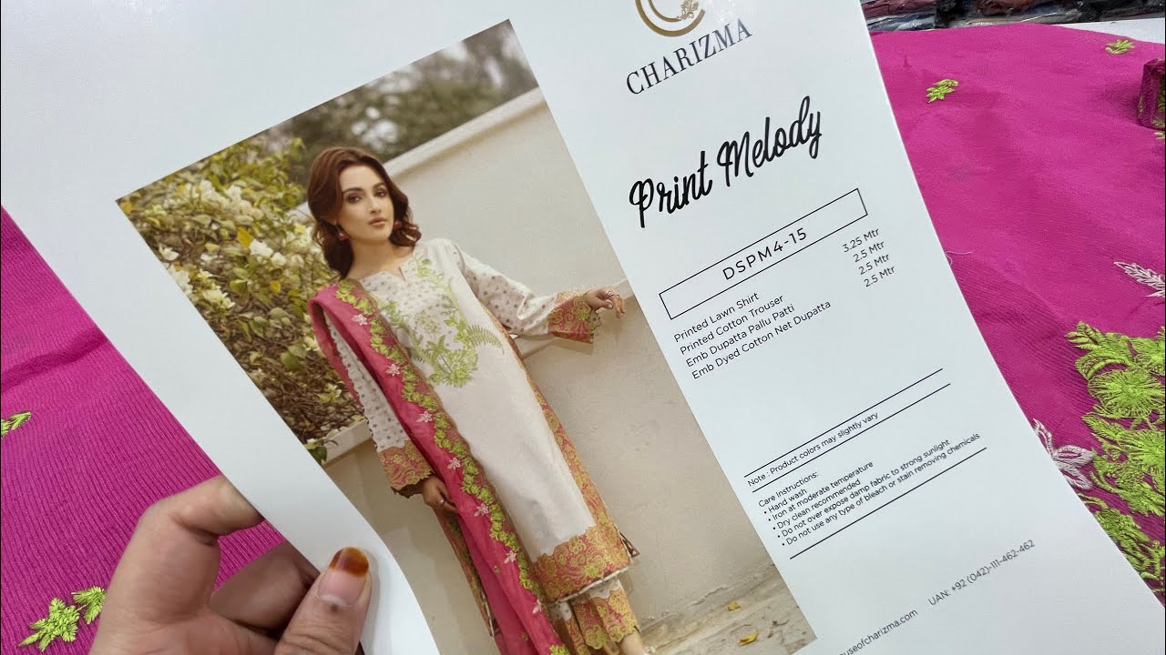 #charizma Print melody #embroidered #chiffon #originalpakistanisuits Order on 7610387608