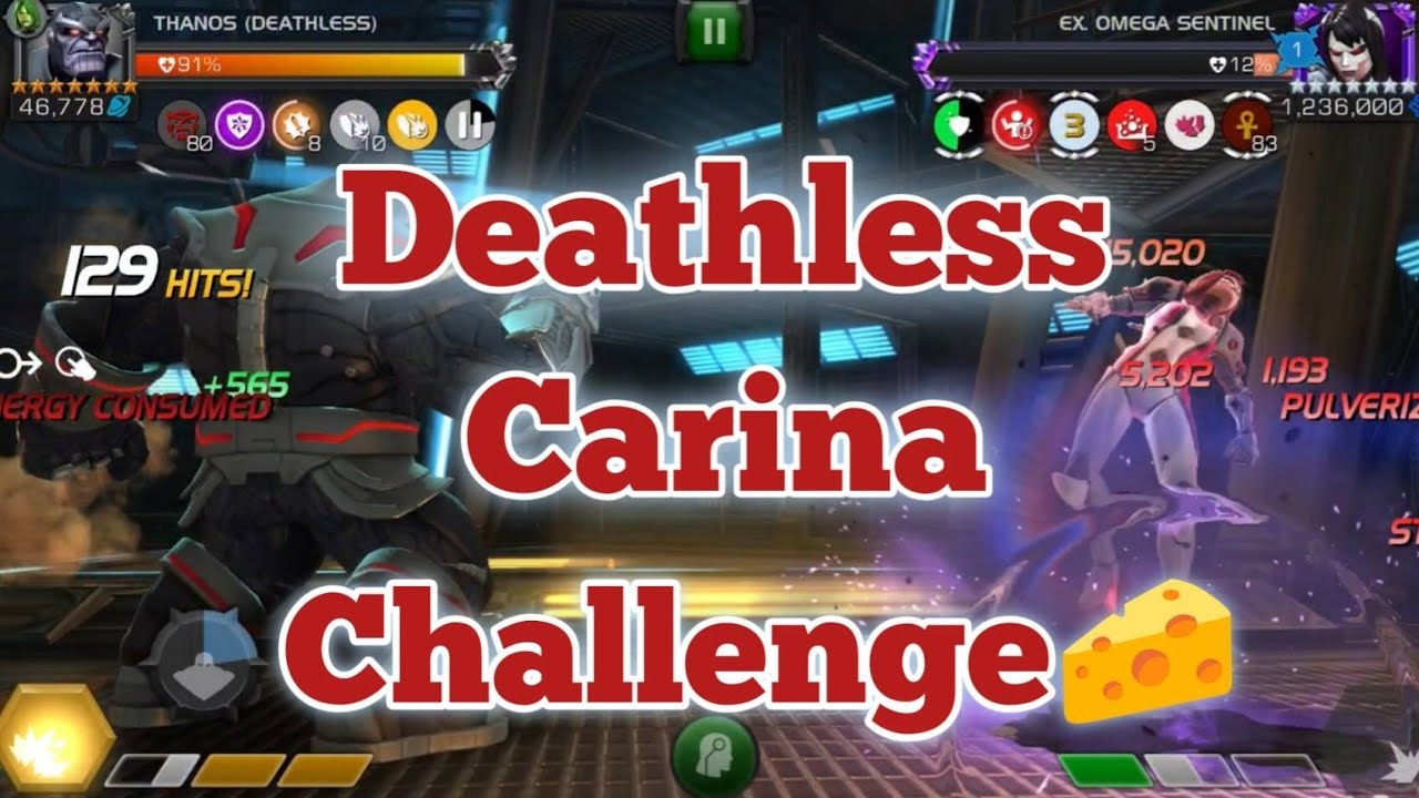 Deathless Carina Challenge | Deathless Thanos vs Omega Sentinel | Necro | mcoc