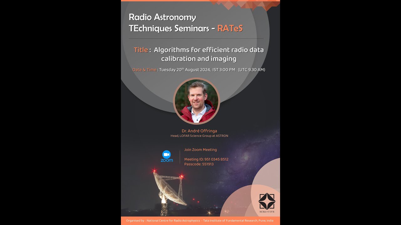 RATeS IV: Algorithms for efficient radio data calibration and imaging - André Offringa (ASTRON)