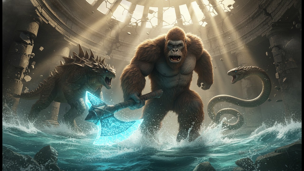 Escape from the Ancient Temple: Kong vs. Krex & Virid - Finding the Axe!