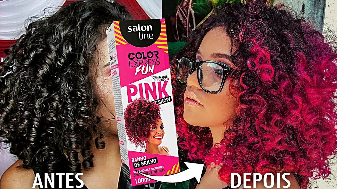 CABELO CACHEADO ROSA EM CASA