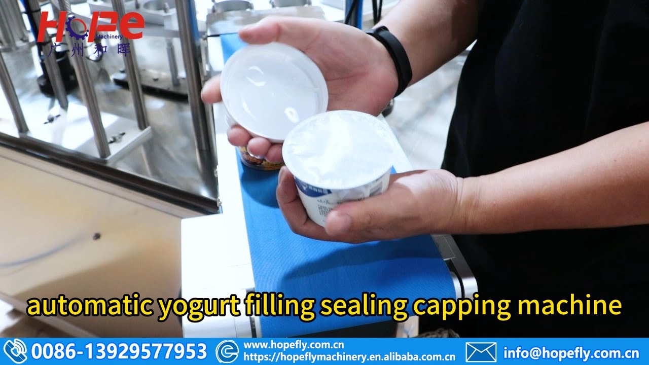 automatic yogurt filling sealing capping machine
