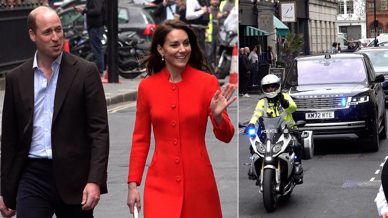 Prince William & Catherine walk to the pub with security team following behind 🤴 👸