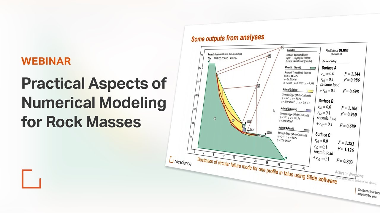 Webinar - Practical Aspects of Numerical Modeling for Rock Masses
