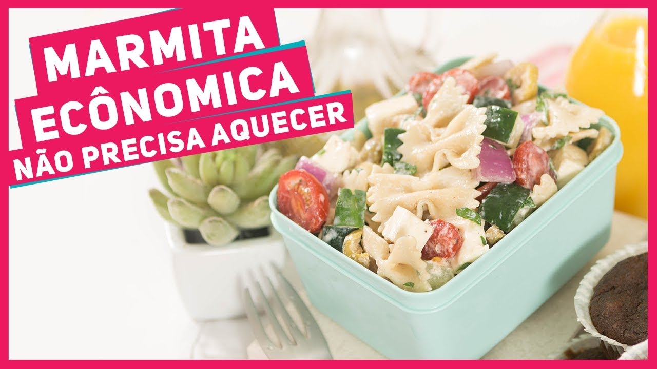 MARMITA ECONÔMICA QUE NÃO PRECISA AQUECER ! Salada de Macarrão + Muffin - Receitas de Minuto 397