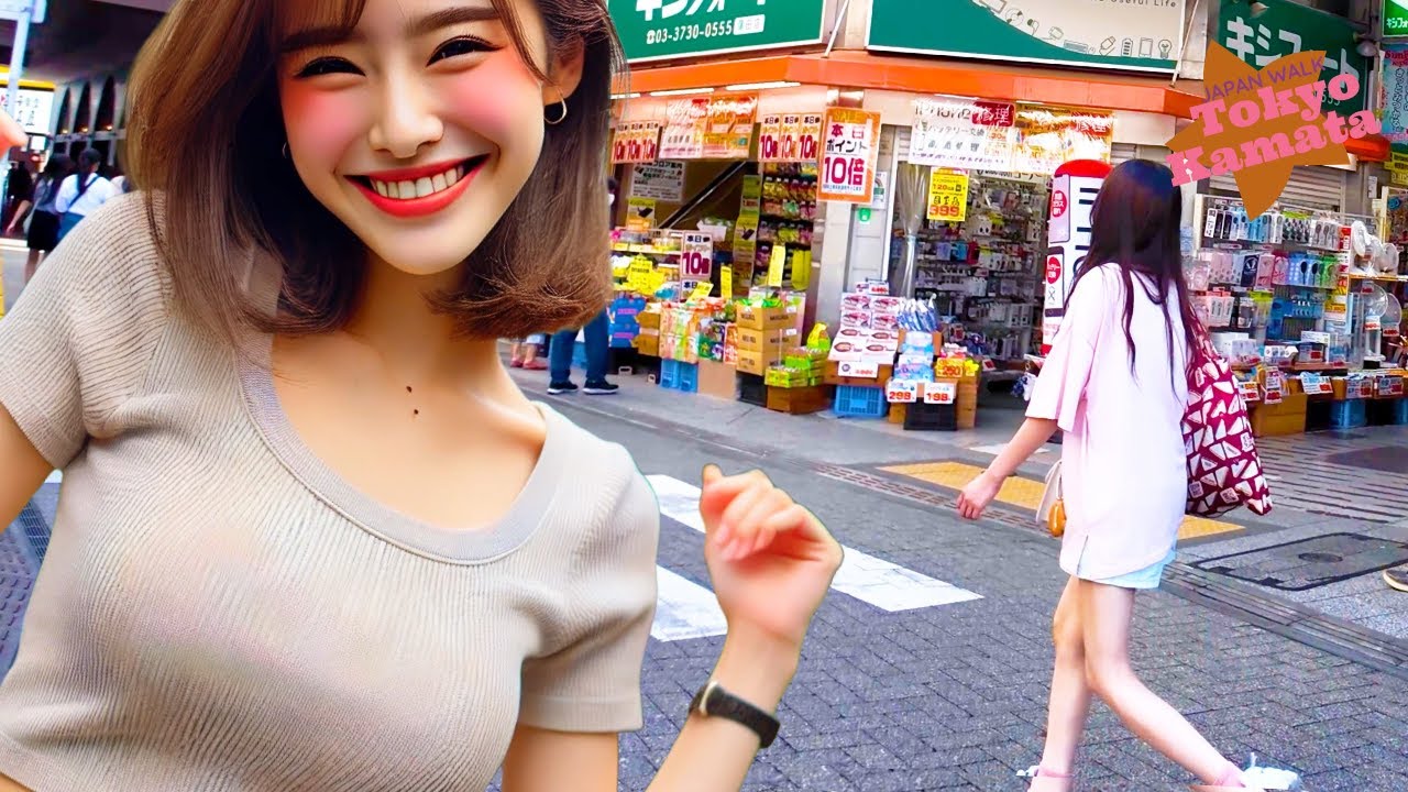 Tokyo Kamata 🐶🍻Ekscytujący spacer♪💖4K non-stop 1 godzina
