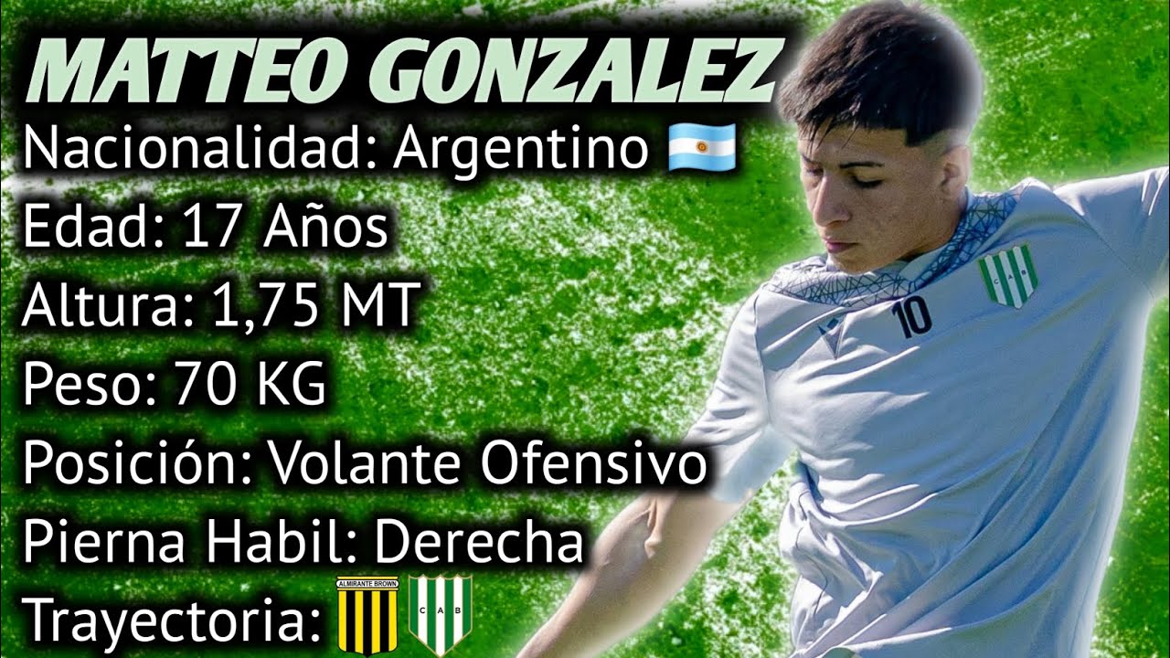 Matteo Gonzalez - Argentino 🇦🇷 - Volante Ofensivo 