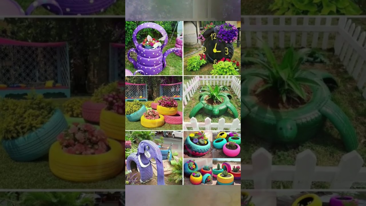 DIY Garden Decor Ideas with Old Tire 3