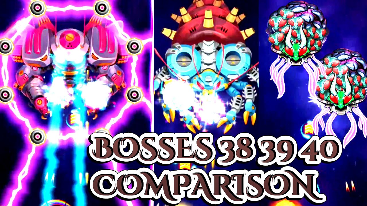 All Bosses Comparison iN Space Shooter Galaxy Attack /Boss 38/Boss 39/Boss 40