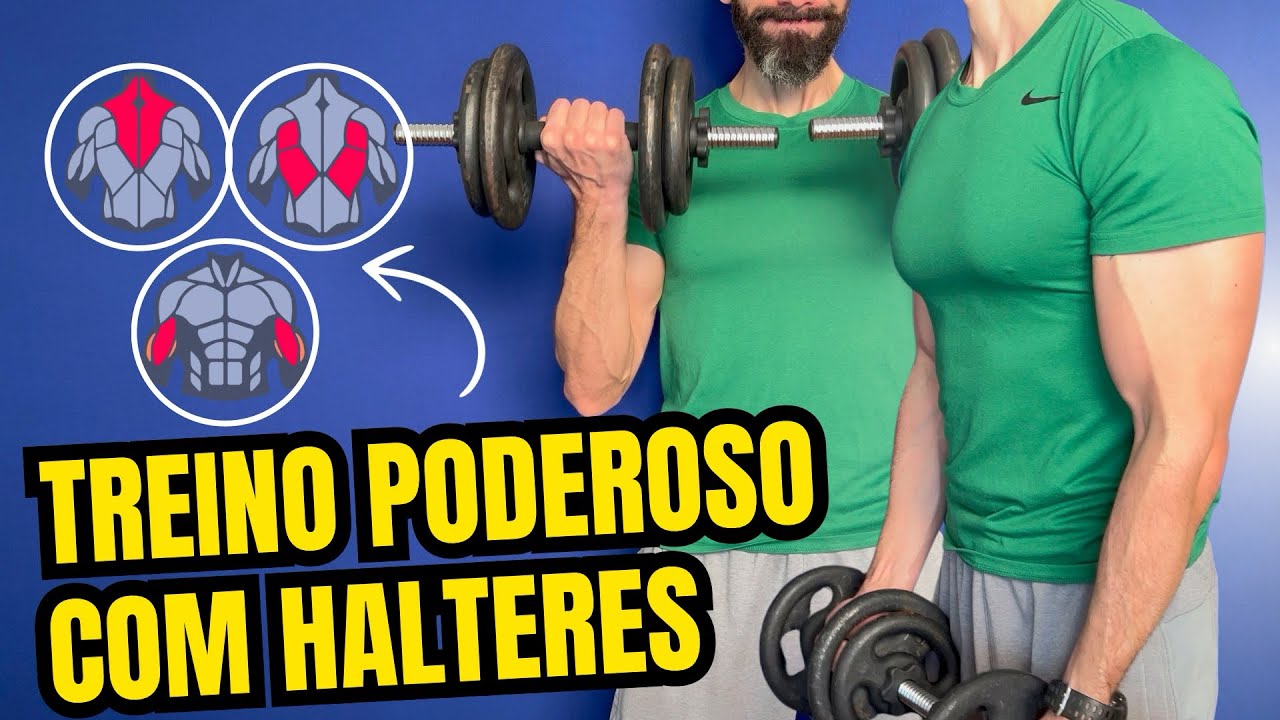 Treino Completo com Halteres: Costas, Trapézio e Bíceps em Casa