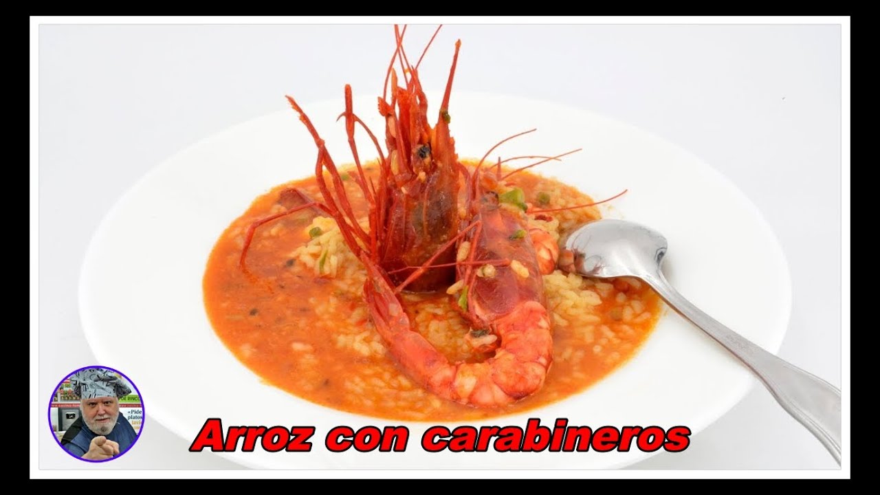 Arroz caldoso con carabineros - Receta de Arroz muy fácil