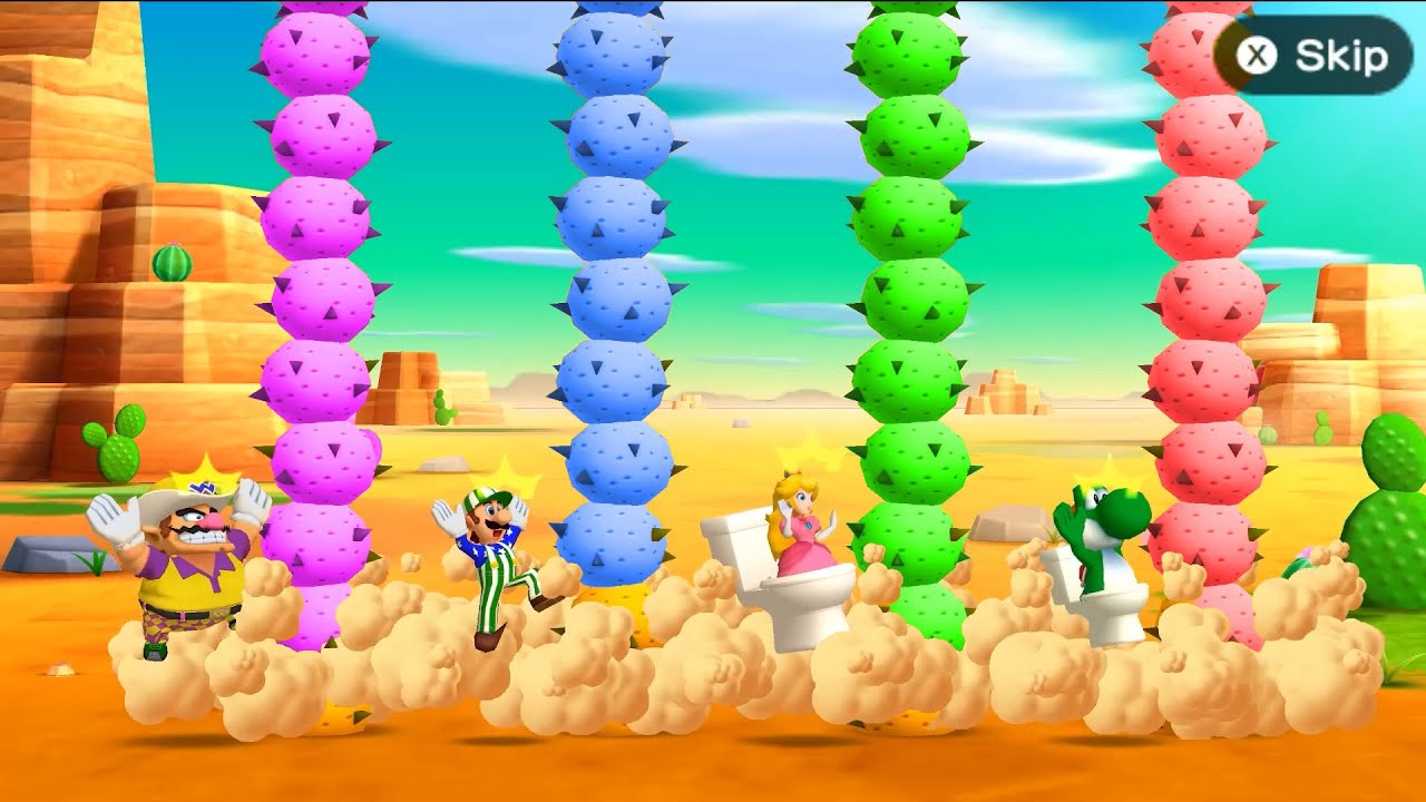 Mario Party: The Top 100 - Wario's Battle vs Princess's Battle Wario vs Luigi vs Peach vs Yoshi