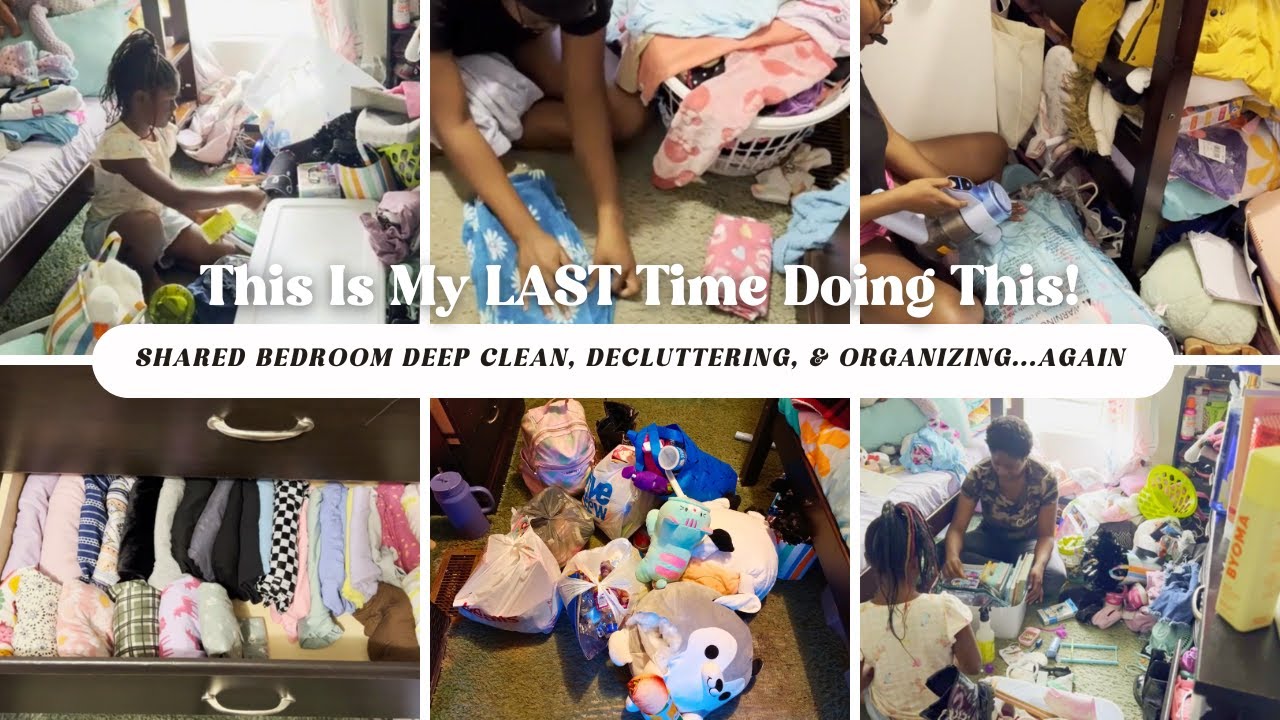 This Is My LAST Time Cleaning Their Room! 🥴 Shared Bedroom Deep Clean, Decluttering & Organizing