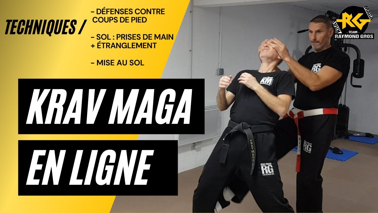Cours Krav Maga en ligne | Prises de main au sol - coups de pied ...