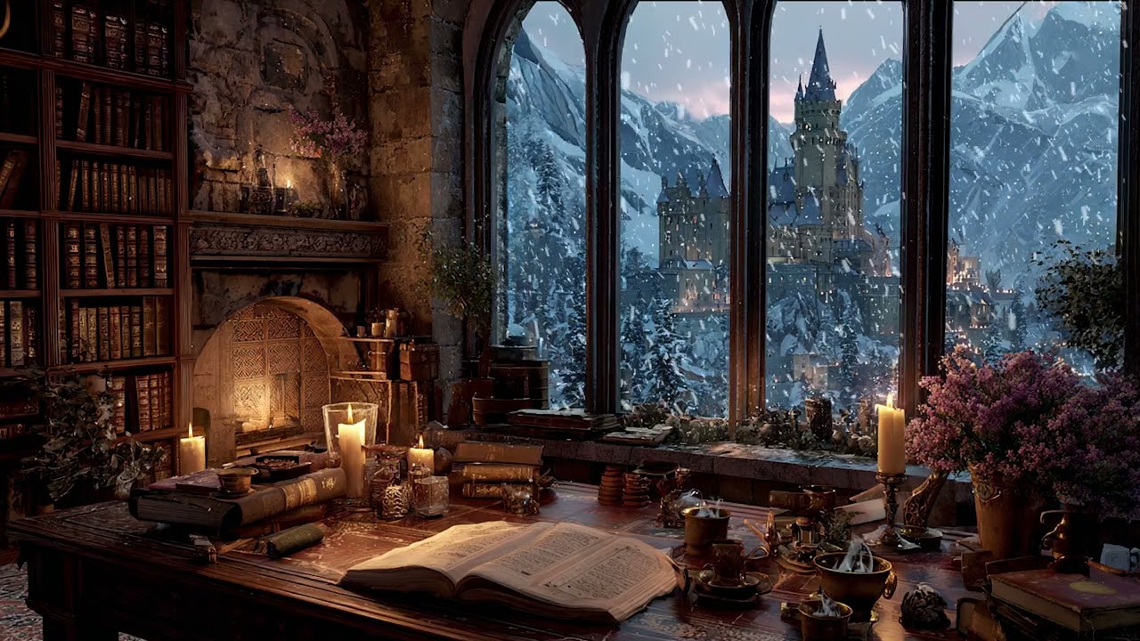 Warm Winter Night in a World Quieted by Snowfall | Relaxing Winter Ambience for Calm and Comfort