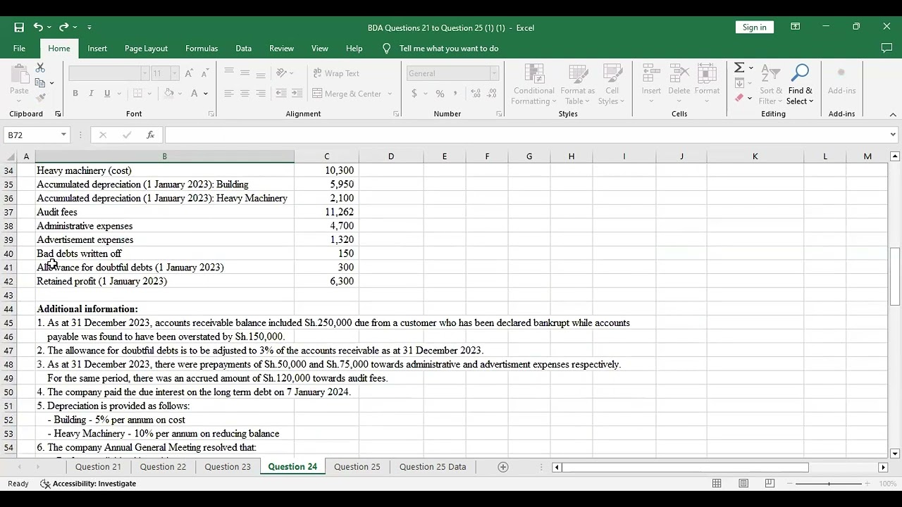 Business Data Analytics-CPA (August 2024-Q 24)-Materiality and Audit Schedule.