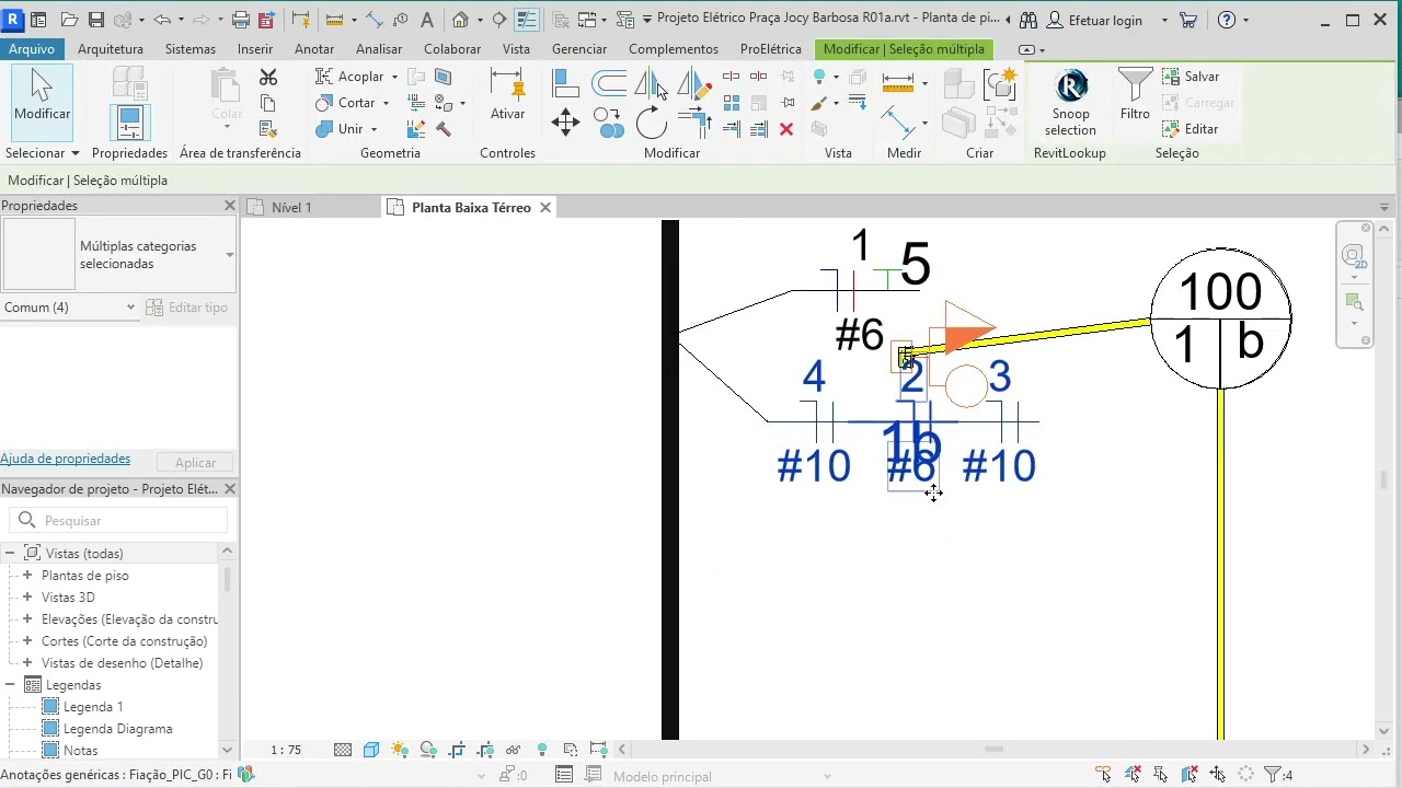 Revit v21, novidades em indicação da fiação e Cálculo do Centro de Carga