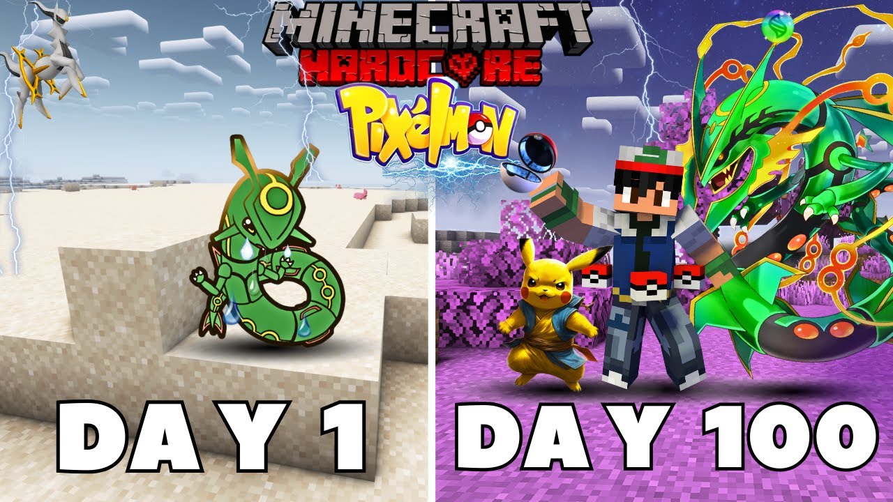 I Survived 100 DAYS as Mega Rayquaza POKEMON in HARDCORE Minecraft! अभी मजा आयेगा बिडू ||