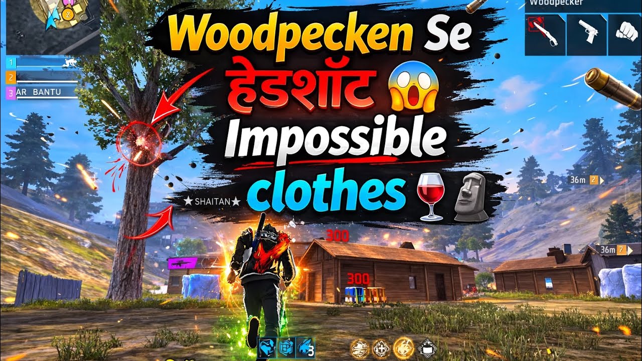 Выстрел в голову дятлу 😱 Невозможный выстрел | Геймплей Garena Free Fire