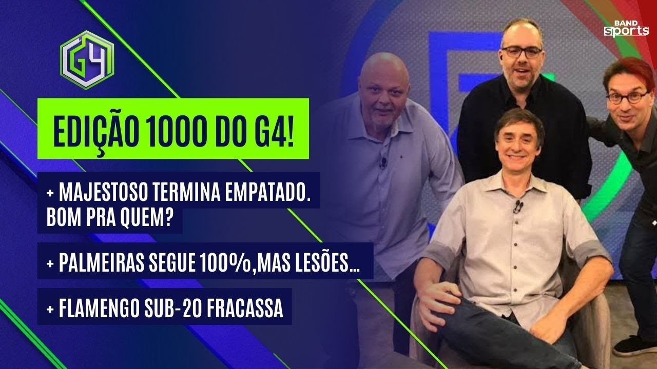 MILÉSIMO G4: MAJESTOSO TERMINA EMPATADO; PALMEIRAS SEGUE 100% E FLAMENGO SUB20 FRACASSA | G4