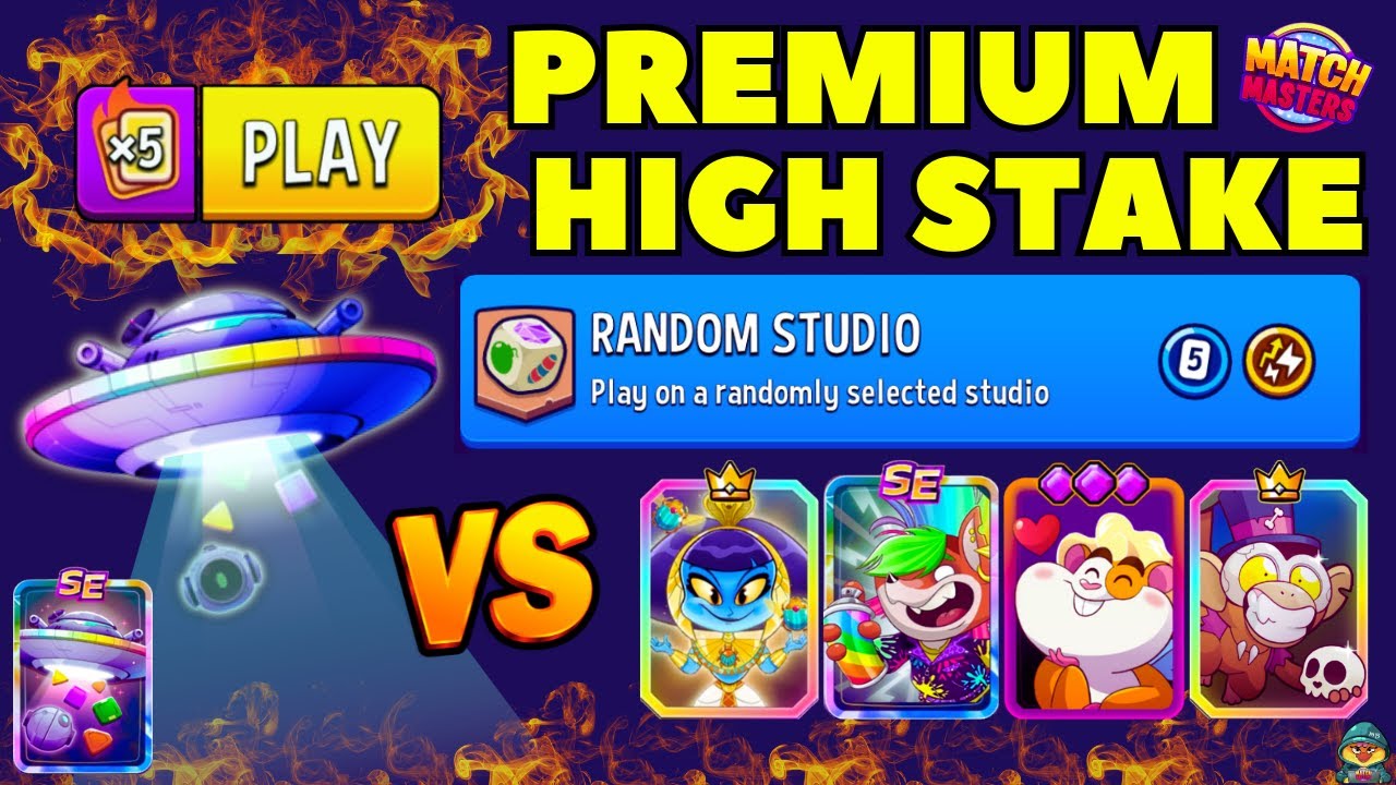 CRAZY x4 HIGH STAKE PREMIUM SE UFO PLAY | Match Masters Random Studio + Ramp Up + 5 Rounds
