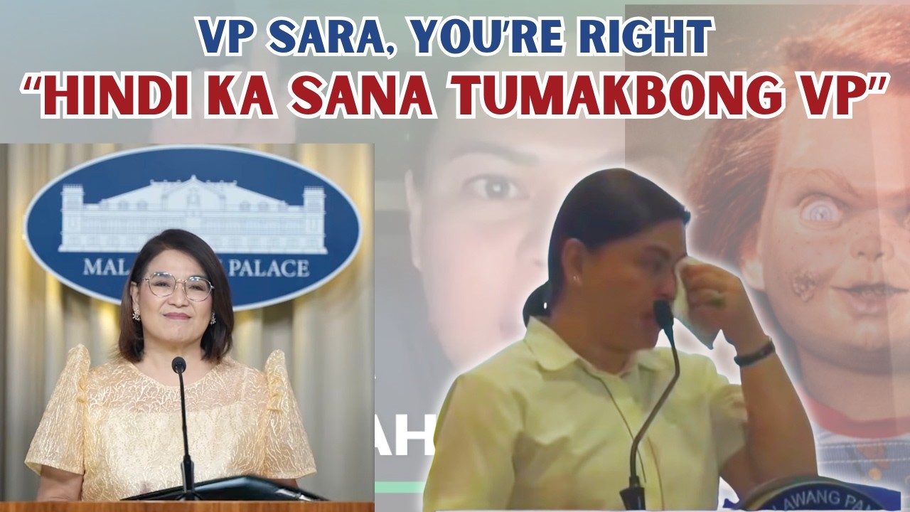 VP SARA, YOU’RE RIGHT..  “HINDI KA SANA TUMAKBONG VP”