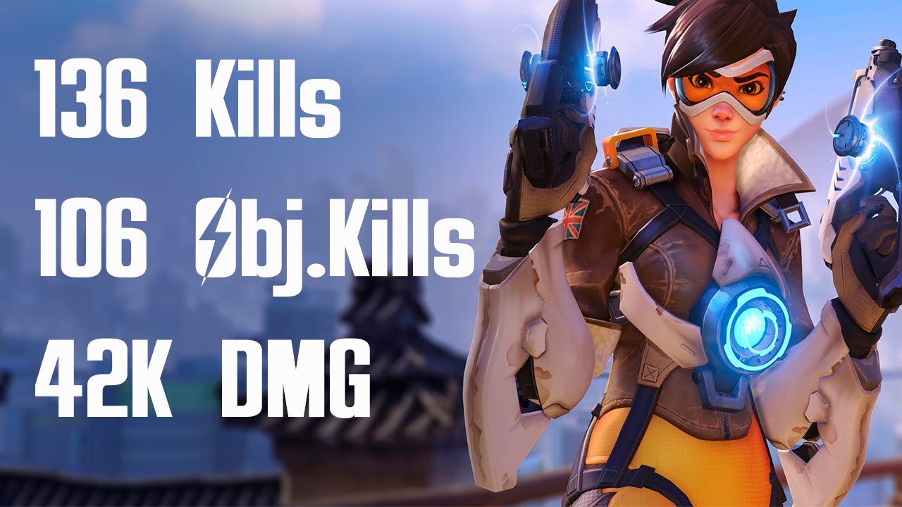 Overwatch Tracer 136 Kill World Record! Competitive Gameplay w/ 30 Kill Streak