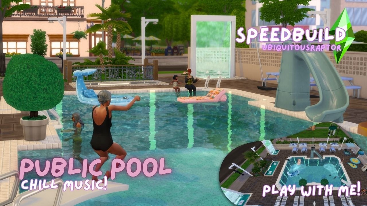 Play Sims w/ Kay! Public Pool Speedbuild