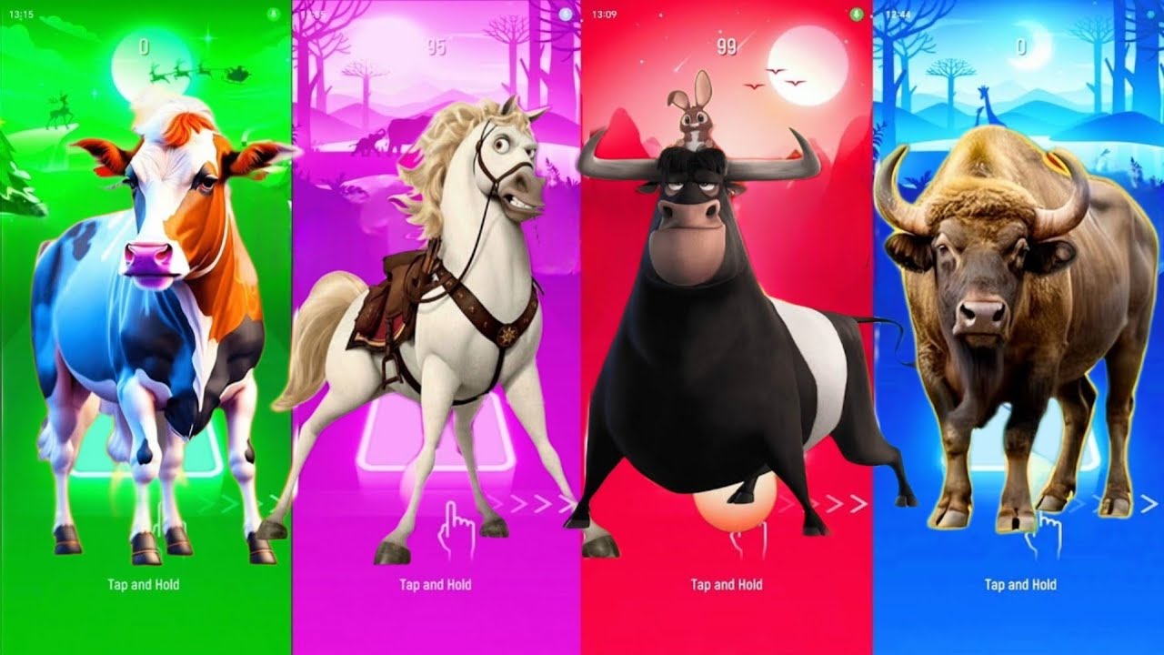 Funny Cow 🆚 Funny Horse 🐴🆚 Funny Ferdinand 🆚 Funny Bull 🐂🆚 Tiles Hop EDM Rush