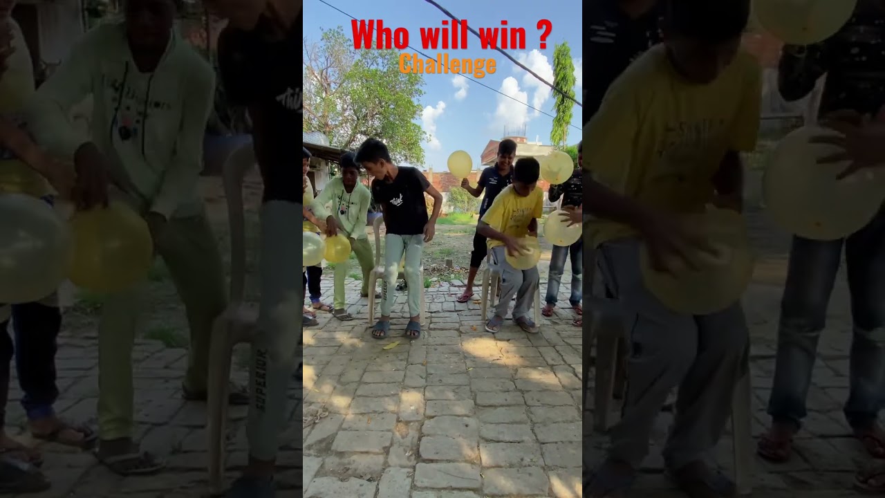Who will win this challenge? | sit and pop the Balloon&rsquo;s | pop and win 🏆 | #shorts #short #viral