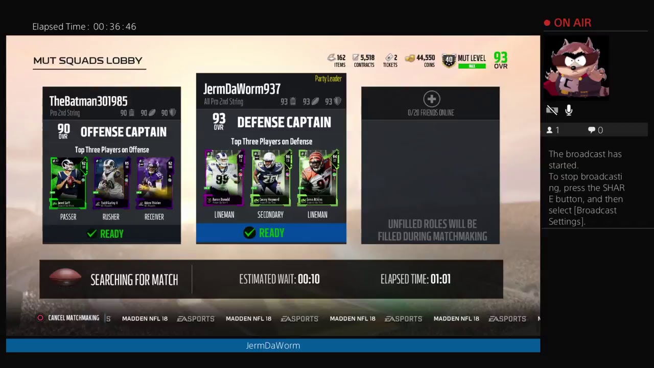 JermDaWorm937's Live Mut 18 seasons