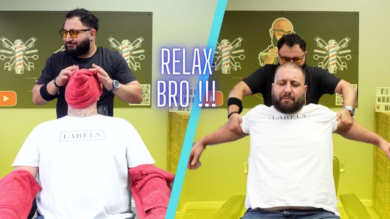 ASMR | Relaxing hot towel massage 💈BARBER C💈