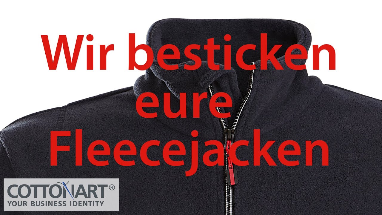 Wir besticken Fleecejacken für euer Team. We custom embroider fleece jackets for your team.