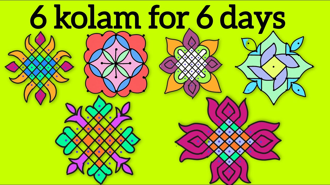 6 kolam for 6 days |easy rangoli |Rangoli magic