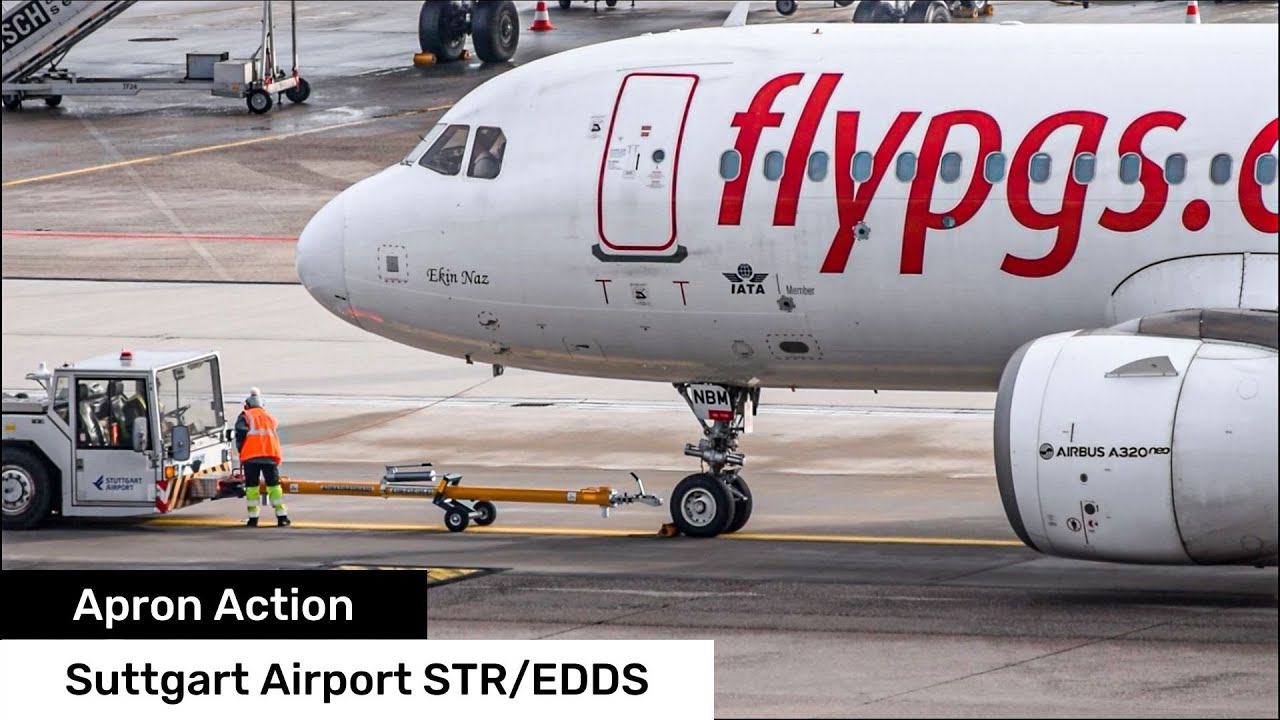 WINTER APRON ACTION AT STUTTGART AIRPORT❄️✈️ Deicing, Pushback, Engine Start at STR/EDDS