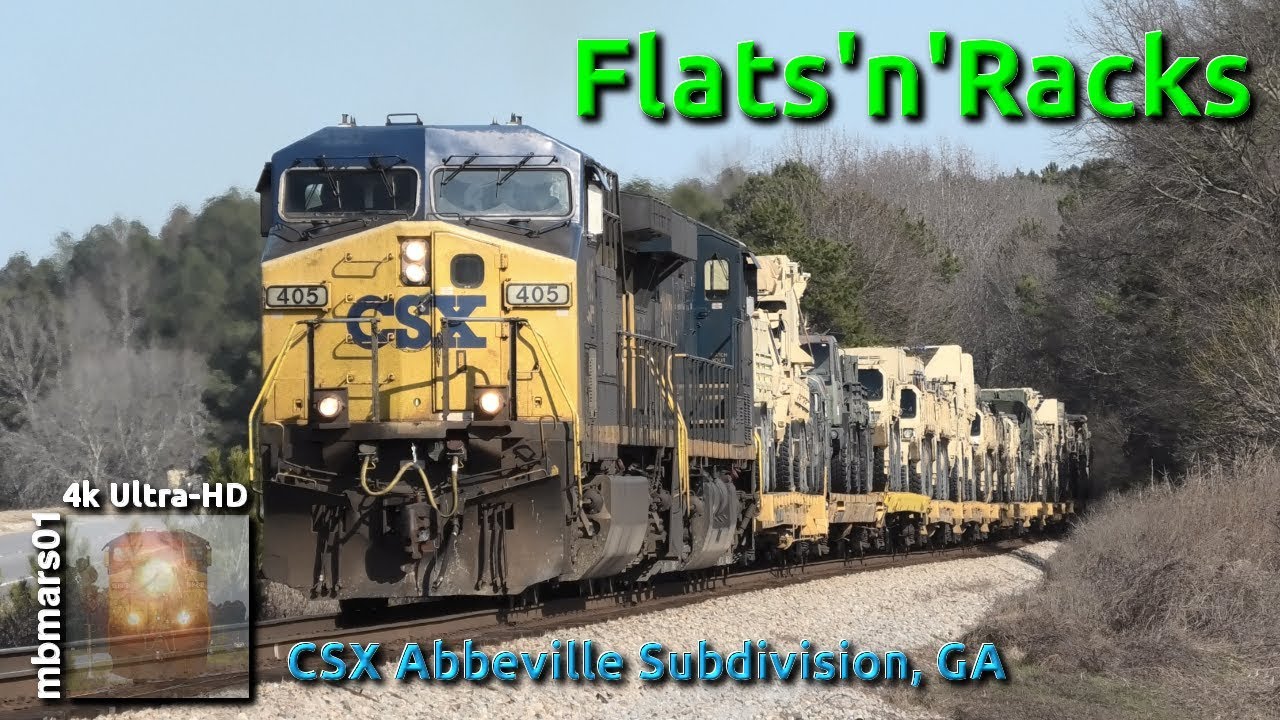 [6Q][4k] Flats'n'Racks on the CSX Abbeville Sub, GA, 02/01+02/2019 ©mbmars01