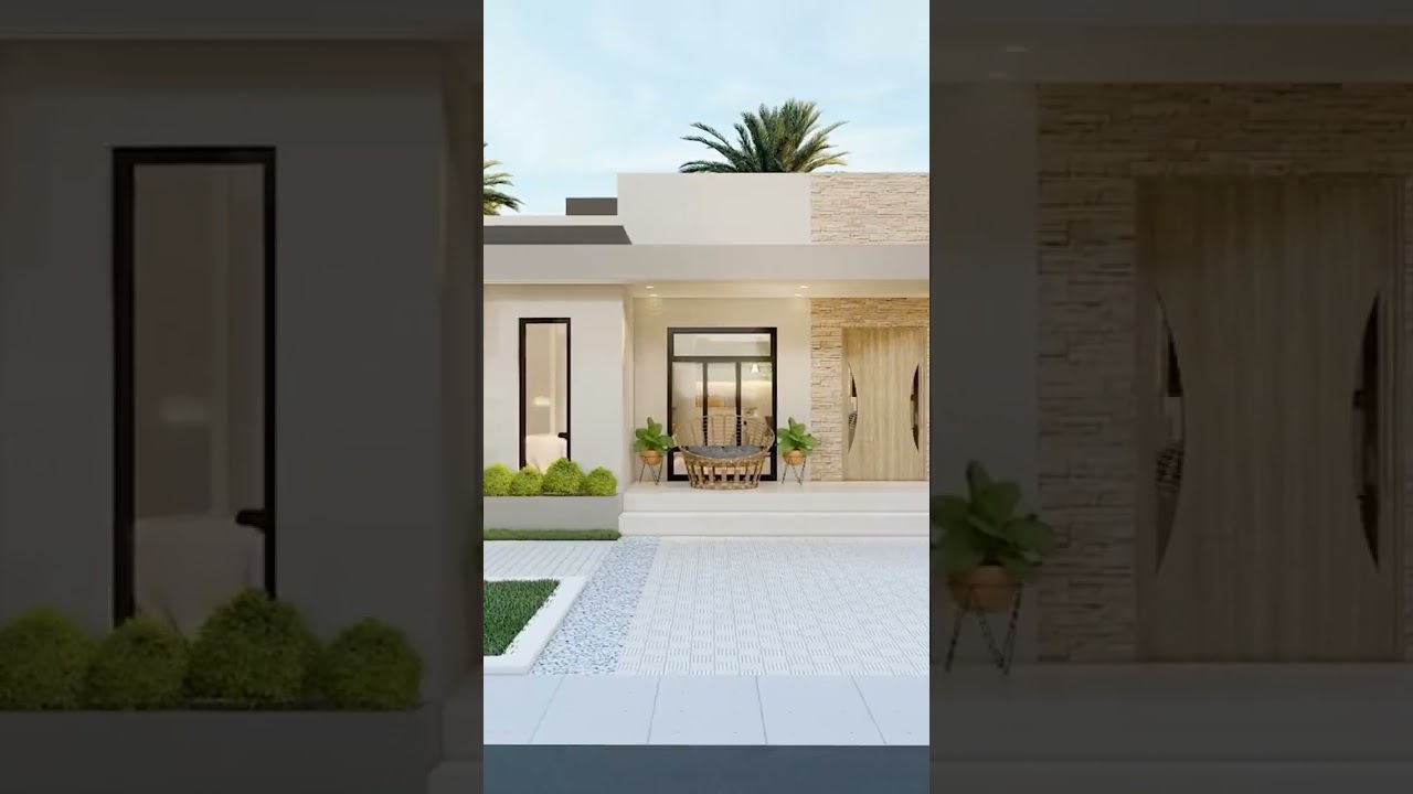 Modern Hidden roof design with 2 bedrooms. #youtubeshorts  #housedesign #fypシ゚viral #homedecor