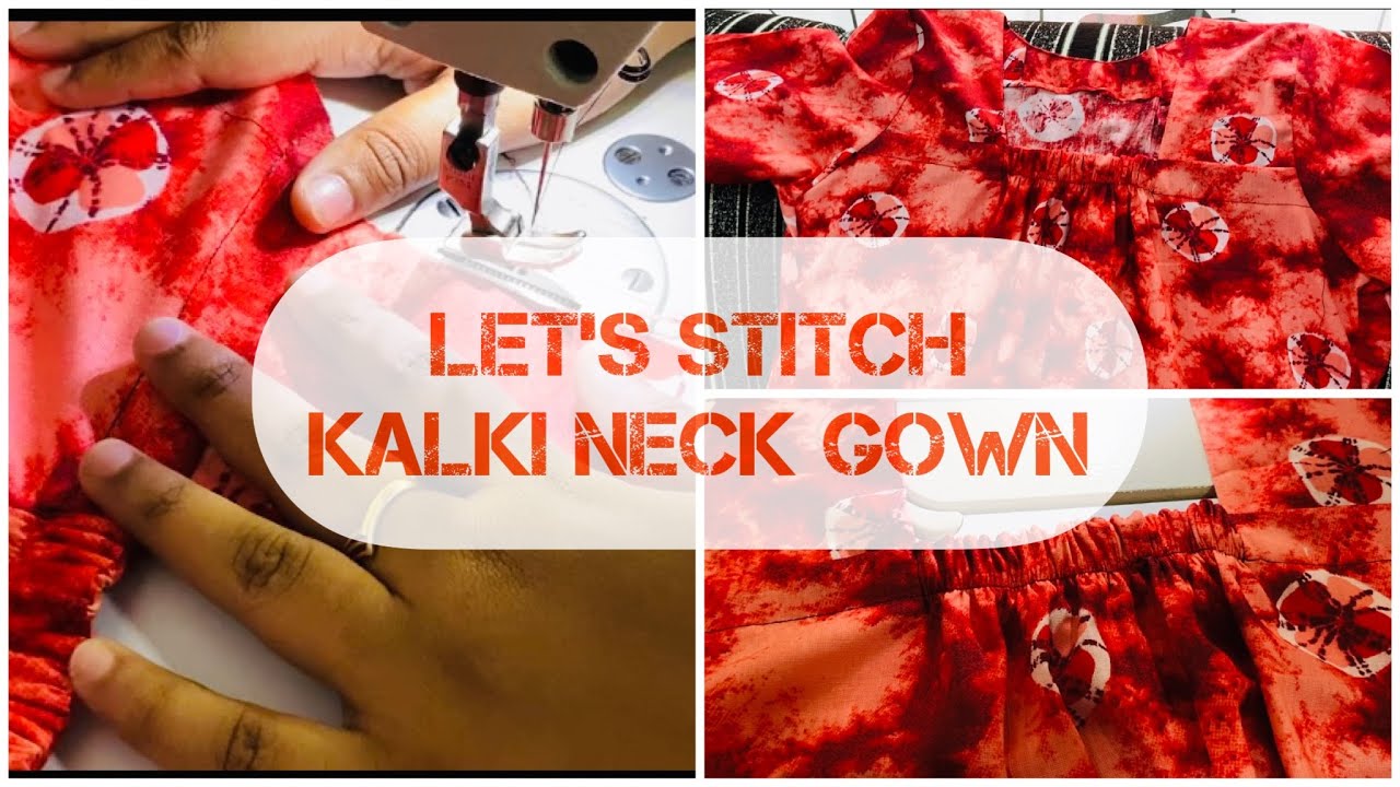 How to stitch kalki neck gown|| Simple and Easy method||zahra’s delicacies